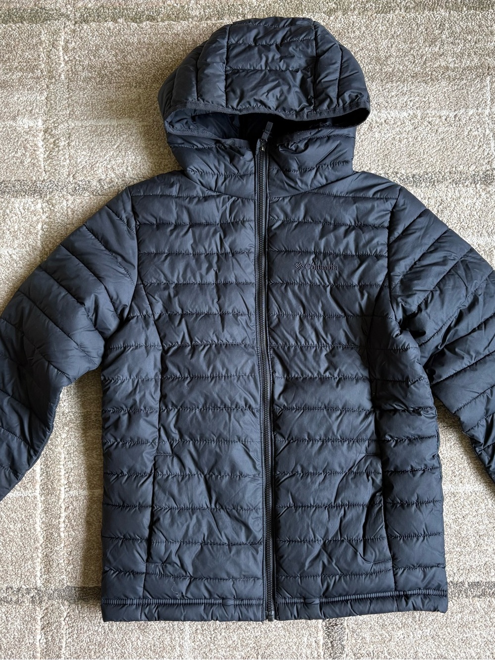 Columbia Youth Powder Lite II Hooded Jacket Black Medium 10/12